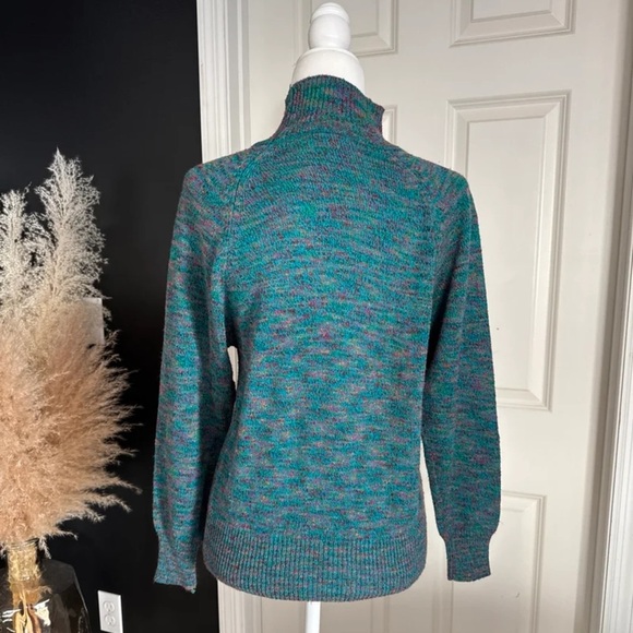Vintage Le Moda Knitwear Multicolor Silk Blend Mock Neck Sweater 
Size Small - Picture 4 of 13